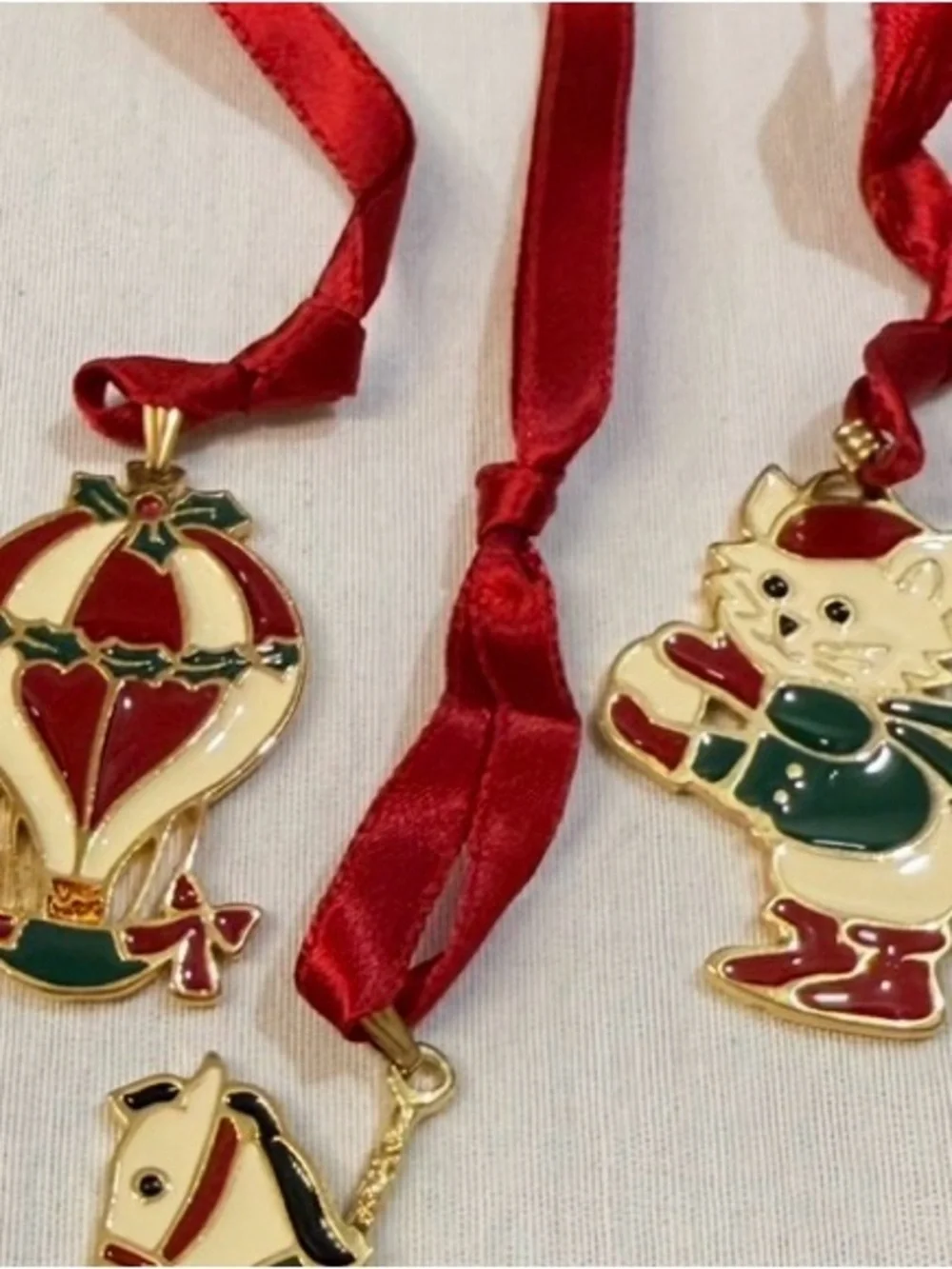 Wallace Christmas Cookie Ornament Candy Cane Pendant Lot of 6 Vintage